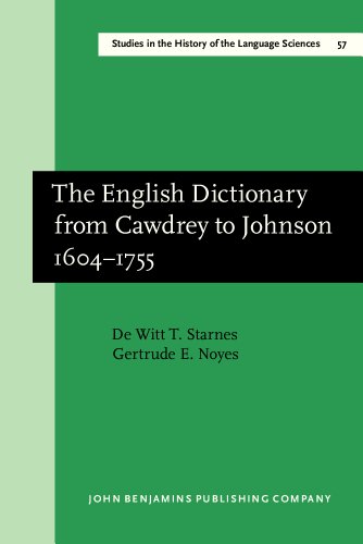 The English Dictionary from Cawdrey to Johnson 1604-1755