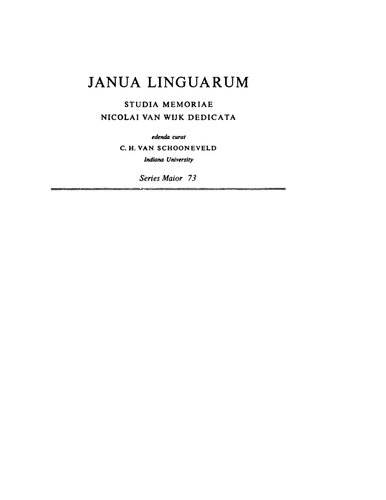 Basic Problems Of Neurolinguistics (Janua Linguarum)