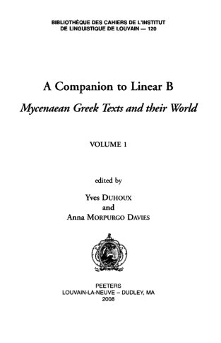 A Companion to Linear B