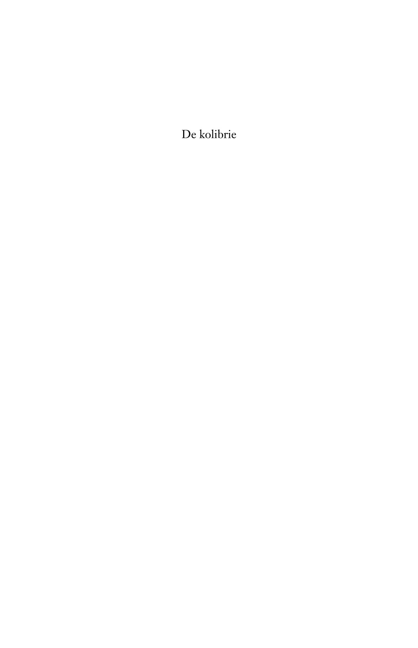 De kolibrie