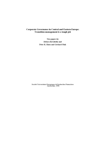 Corporate Governance in Central and Eastern Europe