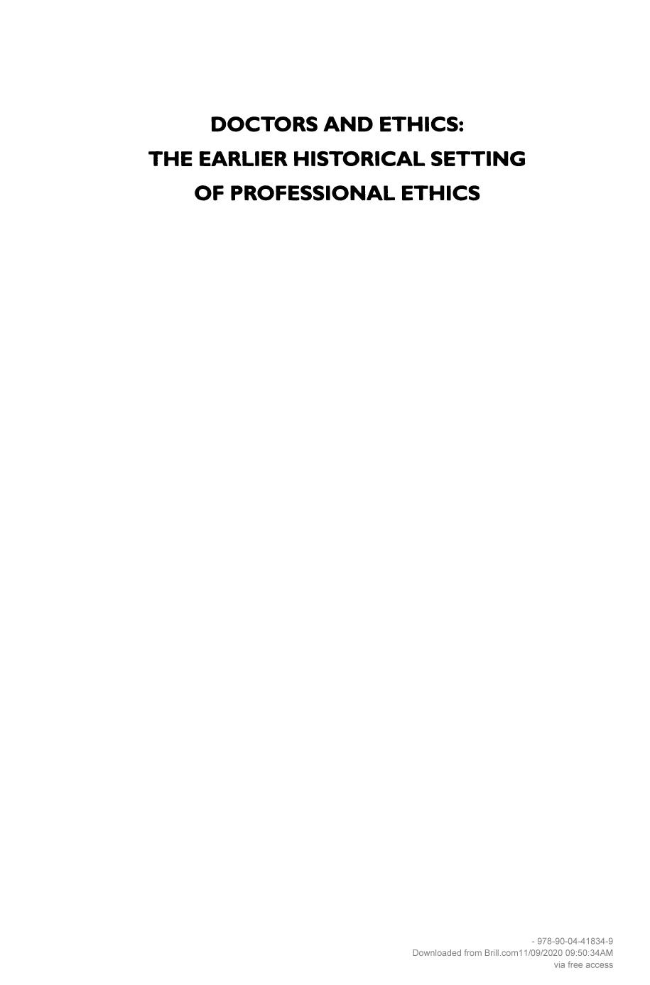 Doctors and Ethics