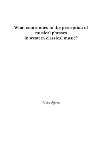 What contributes to the perception of musical phrases in western classical music?