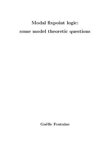 Modal fixpoint logic : some model theoretic questions