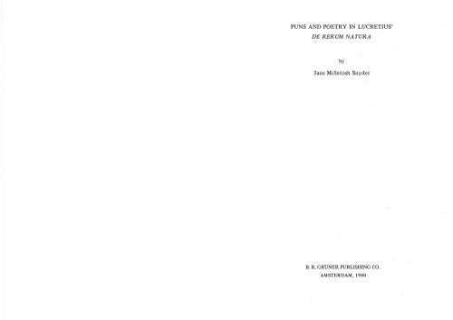 Puns And Poetry In Lucretius' De Rerum Natura