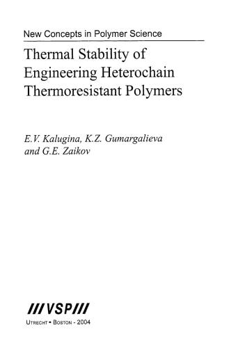 Thermal Stability Of Engineering Heterochain Thermoresistant Polymers