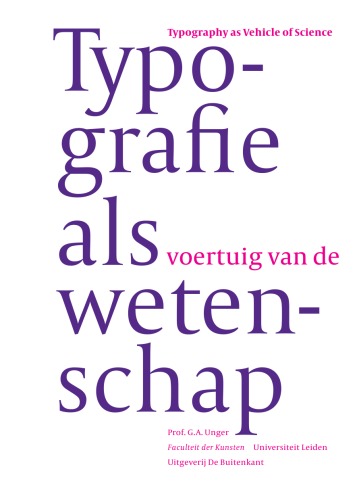 Typografie als voertuig van de wetenschap