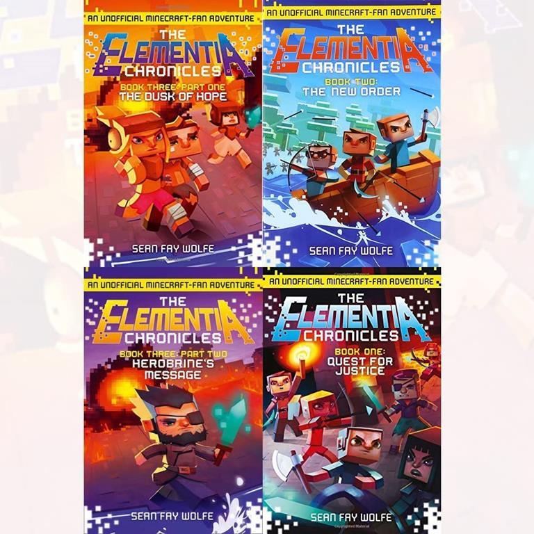 Minecraft Elementia Chronicles Collection 4 Books Set (The Dusk Of Hope, The New Order, Herobrine&rsquo;s Message, Quest for Justice)