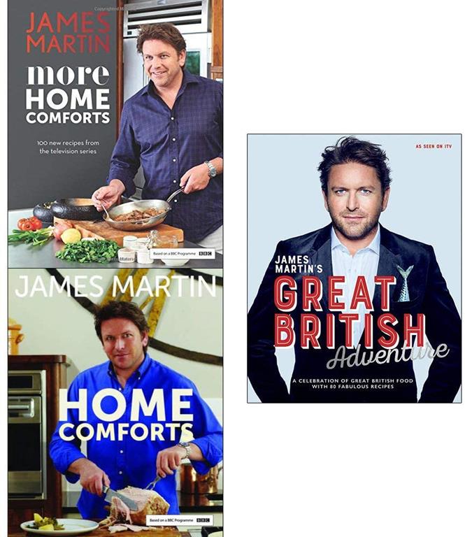 James Martin Collection 3 Books Set (More Home Comforts, Home Comforts, Great British Adventure)