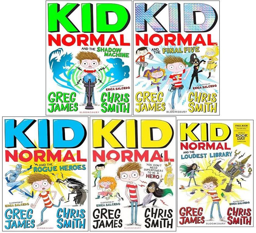 Kid Normal Series 5 Books Collection By Greg James, Chris Smith (Kid Normal, Kid Normal and the Rogue Heroes, Kid Normal and the Shadow Machine, Kid Normal and the Final Five &amp; the Loudest Library)