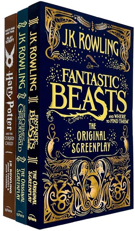 J.K. Rowling Collection 3 Books Set (Fantastic Beasts and Where to Find Them, The Crimes of Grindelwald, Harry Potter and the Cursed Child - Parts One and Two)