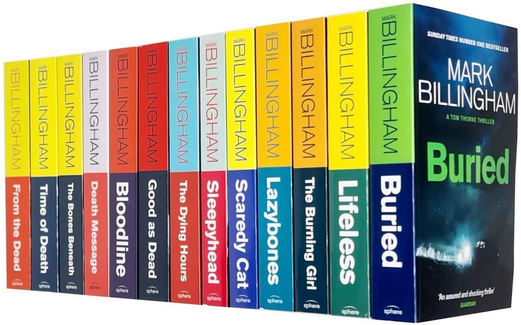 Mark Billingham Tom Thorne Novels Collection 13 Books Set (Sleepyhead, Scaredy Cat, Lazybones, The Burning Girl, Lifeless, Buried, Death Message, Bloodline, From The Dead, Good As Dead And More)