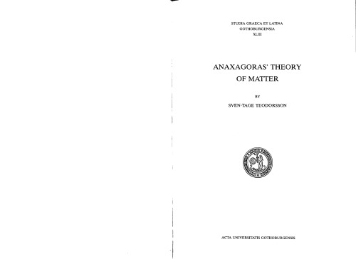 Anaxagoras' Theory Of Matter