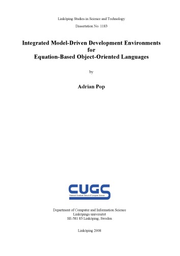 Integrated model-driven development environments for equation-based object-oriented languages