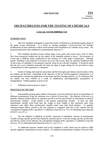 OECD Guidelines for the Testing of Chemicals - Section 2.