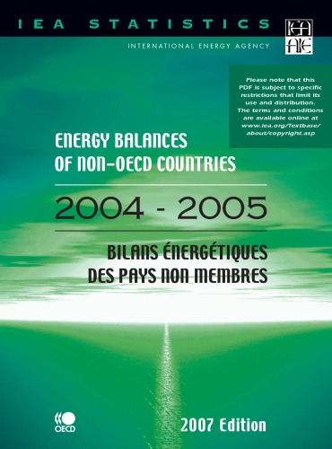 Energy Balances of Non-OECD Countries 2004/2005.