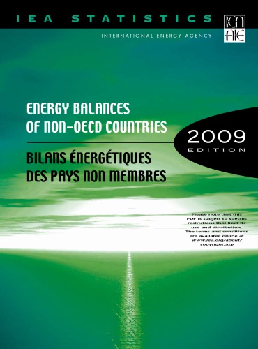 Energy Balances of non-OECD Countries 2009.