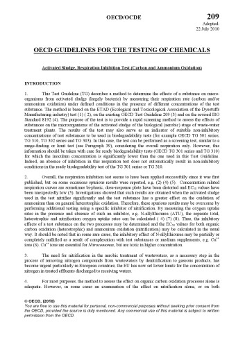 Activated sludge, respiration inhibition test (Carbon and Ammonium Oxidation)