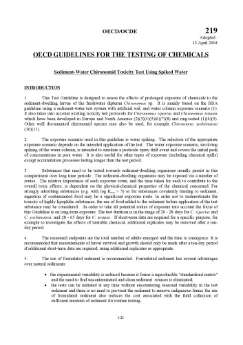 Sediment-water chironomid toxicity using spiked water