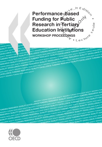 Performance-based Funding for Public Research in Tertiary Education Institutions.