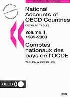 National accounts of OECD countries 1989-2000 = Comptes nationaux des pays de l'OCDE 1989-2000. Volume II, Detailed tables = Tableaux détaillés : 2002.