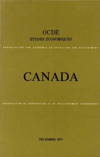 Études économiques de l'OCDE. Canada 1973.