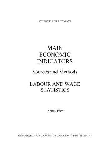 Main Economic Indicators - Sources and Methods