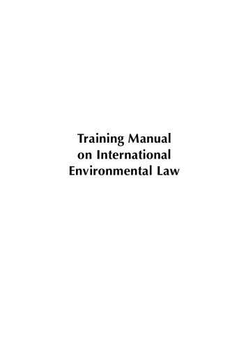 Training manual of international environamental law