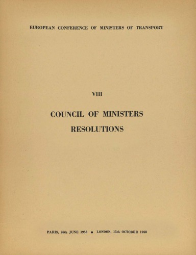 Council of ministers resolutions. VIII