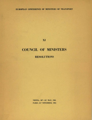 Council of ministers resolutions. XI