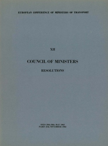 Council of ministers resolutions. XII