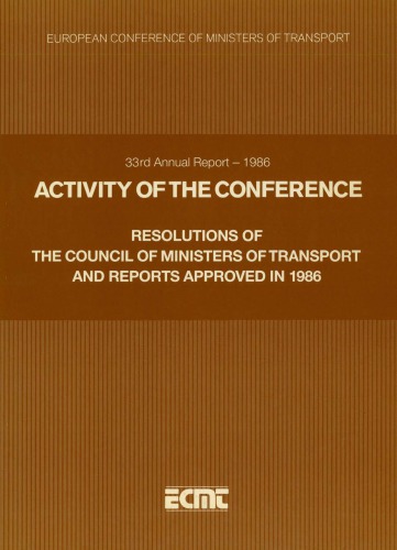 Ecmt Thirty-Third Annual Report, 1986