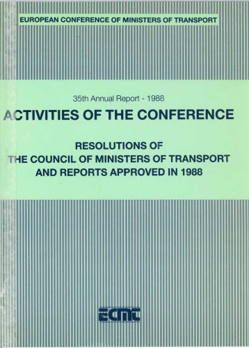 Ecmt Thirty-Fifth Annual Report, 1988