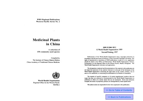 Medicinal Plants in China