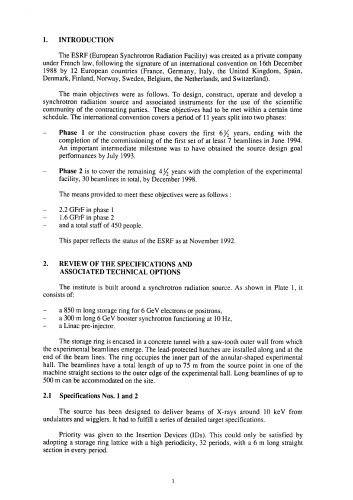 The status of the ESRF lecture delivered at CERN on 20 November 1992