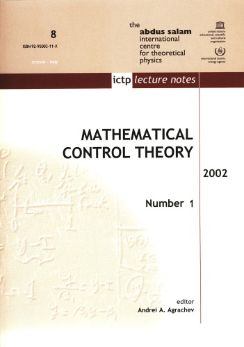 Summer School on Mathematical Control Theory : 3 - 28 September 2001