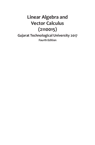 Linear Algebra and Vector Calculus (2110015) Gujarat Technological University 2017