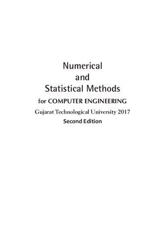 Numerical and Statistical Methods for Computer Engineering Gujarat Technological University 2017