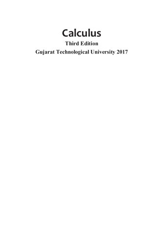 Calculus Third Edition Gujarat Technological University 2017