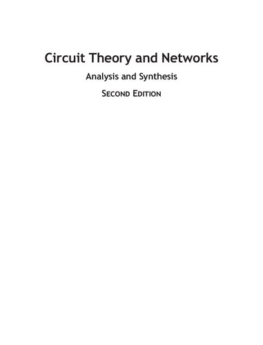 Circuit Theory and Networks Analysis and Synthesis