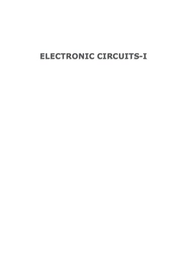 Electronic Circuits-I