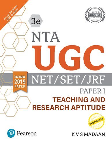 NTA UGC - NET/SET/JRF Paper I - Teaching and Research Aptitude | Includes 2019 Paper | Third Edition | By Pearson