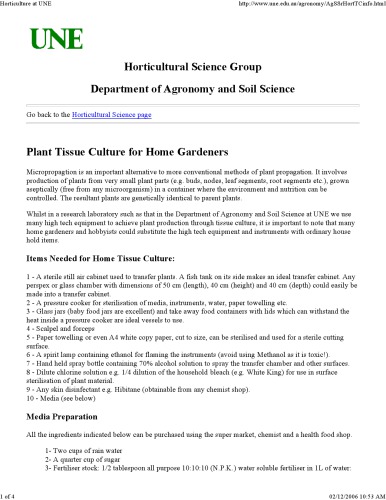 Plant tissue culture