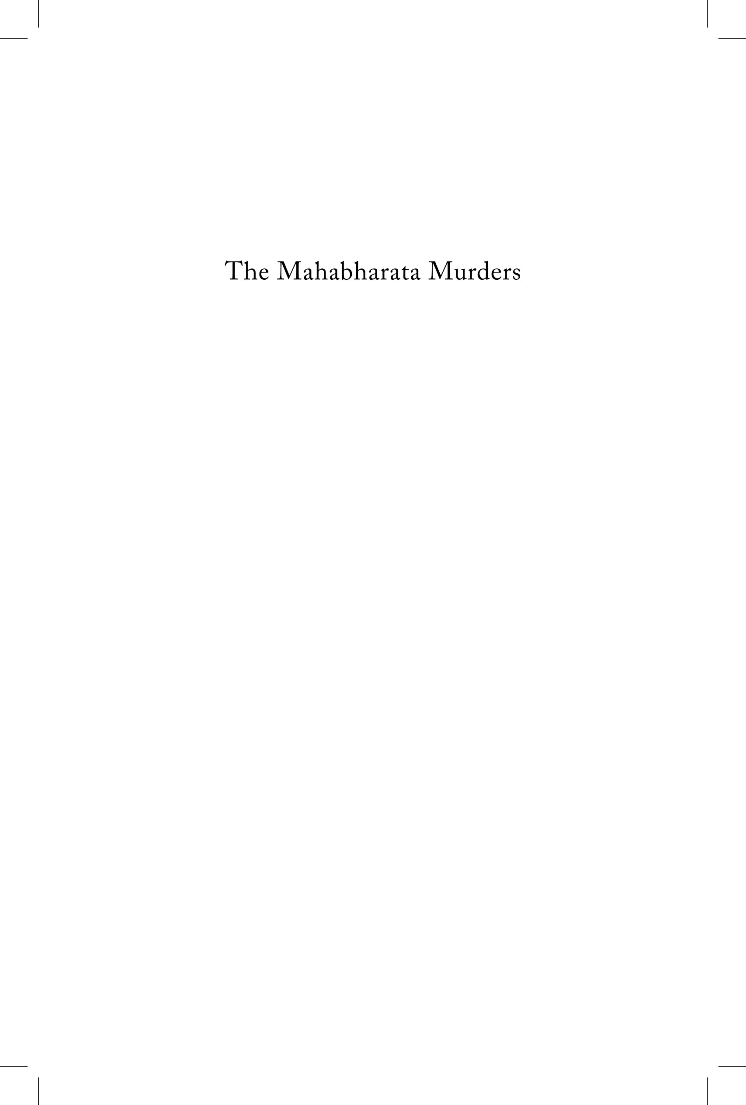 The Mahabharata Murders