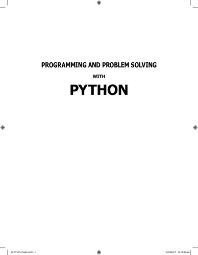 Programming and Problem Solving with Python