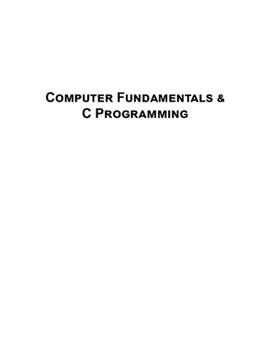 Computer Fundamentals and C Programming