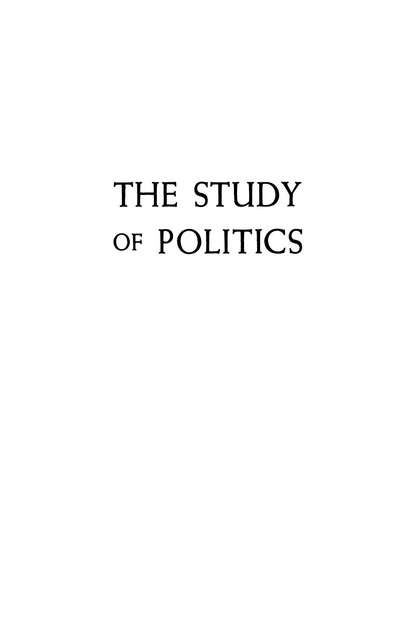 The Study of Politics