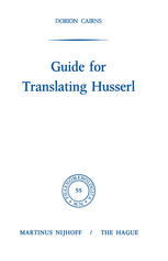 Guide for translating Husserl.