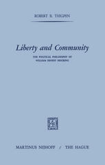 Liberty and Community : the Political Philosophy of William Ernest Hocking