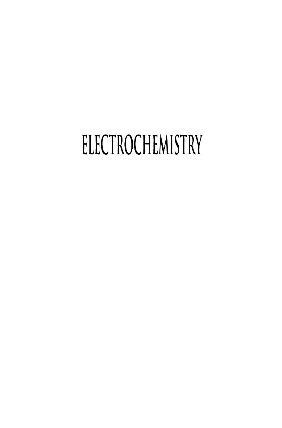 Electrochemistry